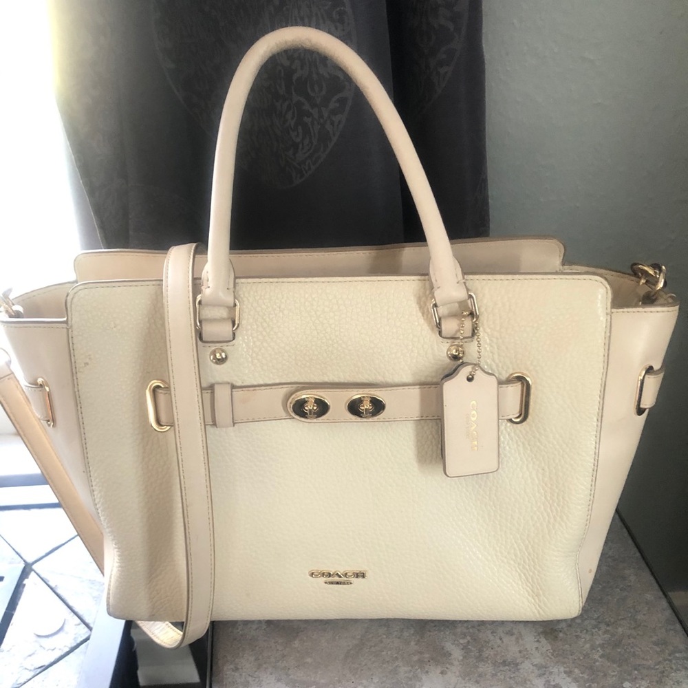 Cream Coach purse